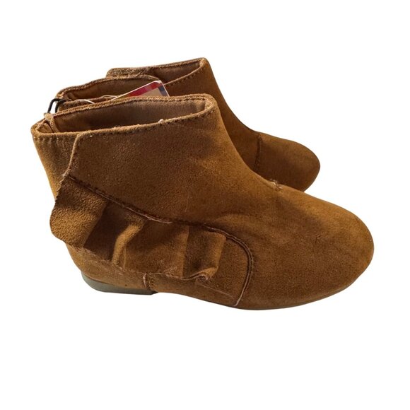Garanimals Infant Boot Size 6 Brown Suede Ankle Boots‎ With Ruffle Detail - Picture 3 of 6